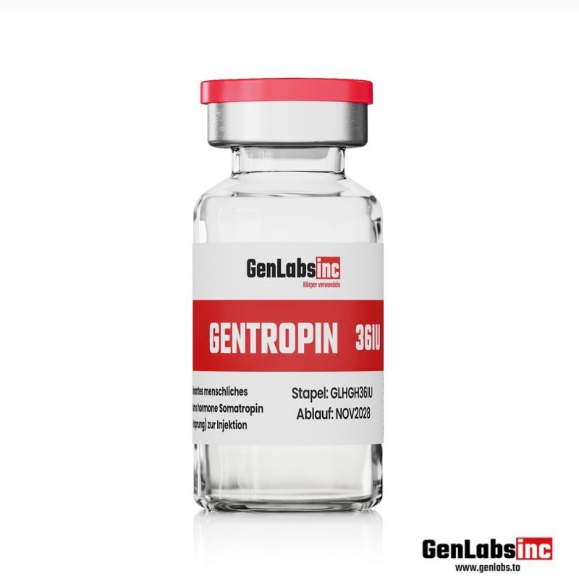 GENTROPIN (SOMATROPIN) 360IU HGH KIT WITH BACTERIOSTATIC WATER – GENLABS — Certificate of Analysis