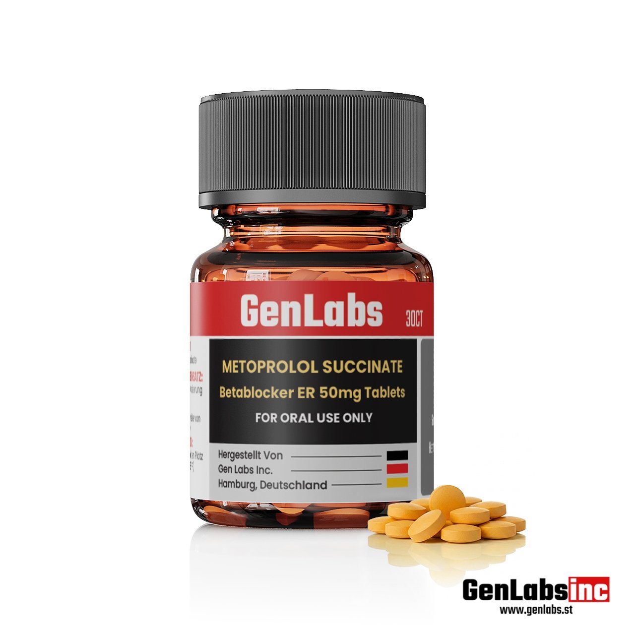 Metoprolol Succinate 50 mg ER – 30 Tablets | Genlabs