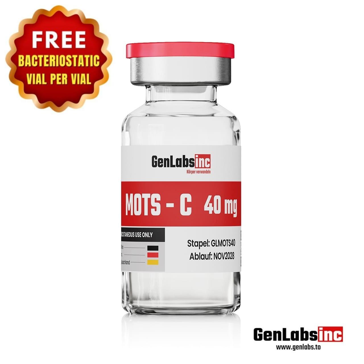 MOTS-C 40mg Genlabs with Bacteriostatic Water