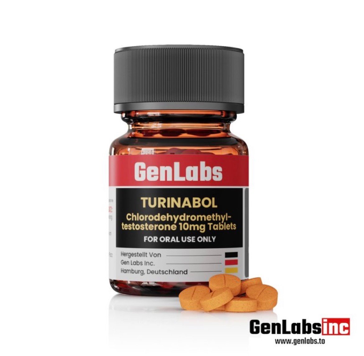 Turinabol (4 – Chlorodehydromethyl Testosterone) 10 mg – 100 Tablets – Genlabs