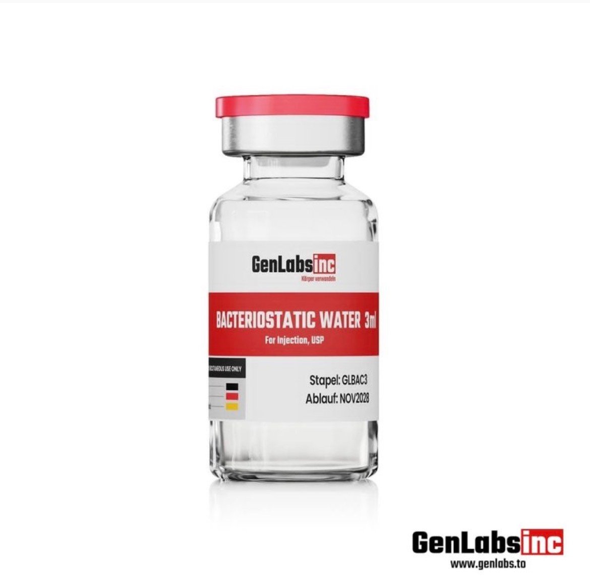 BACTERIOSTATIC WATER 3ML BOTTLE – GENLABS