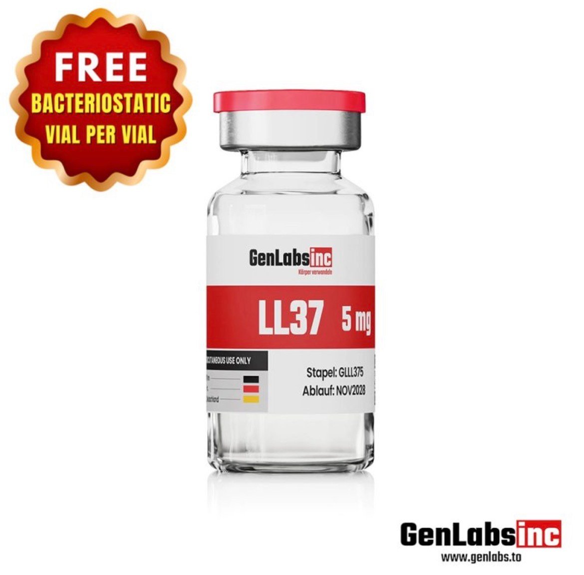 Ll37 5mg Vial – (with Bacteriostatic Water) – Genlabs