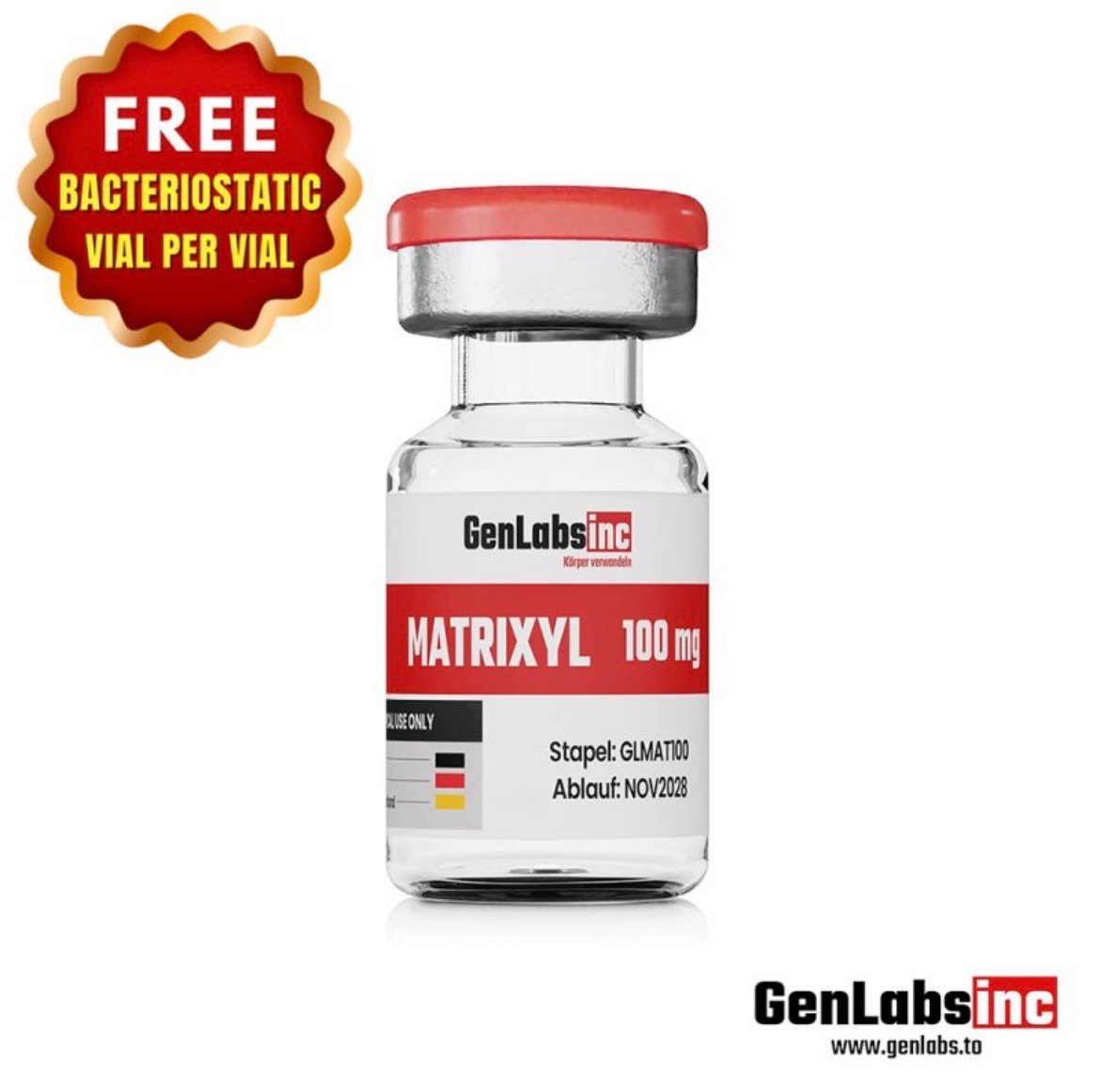 Matrixyl 100mg Vial – (with Bacteriostatic Water) – Genlabs