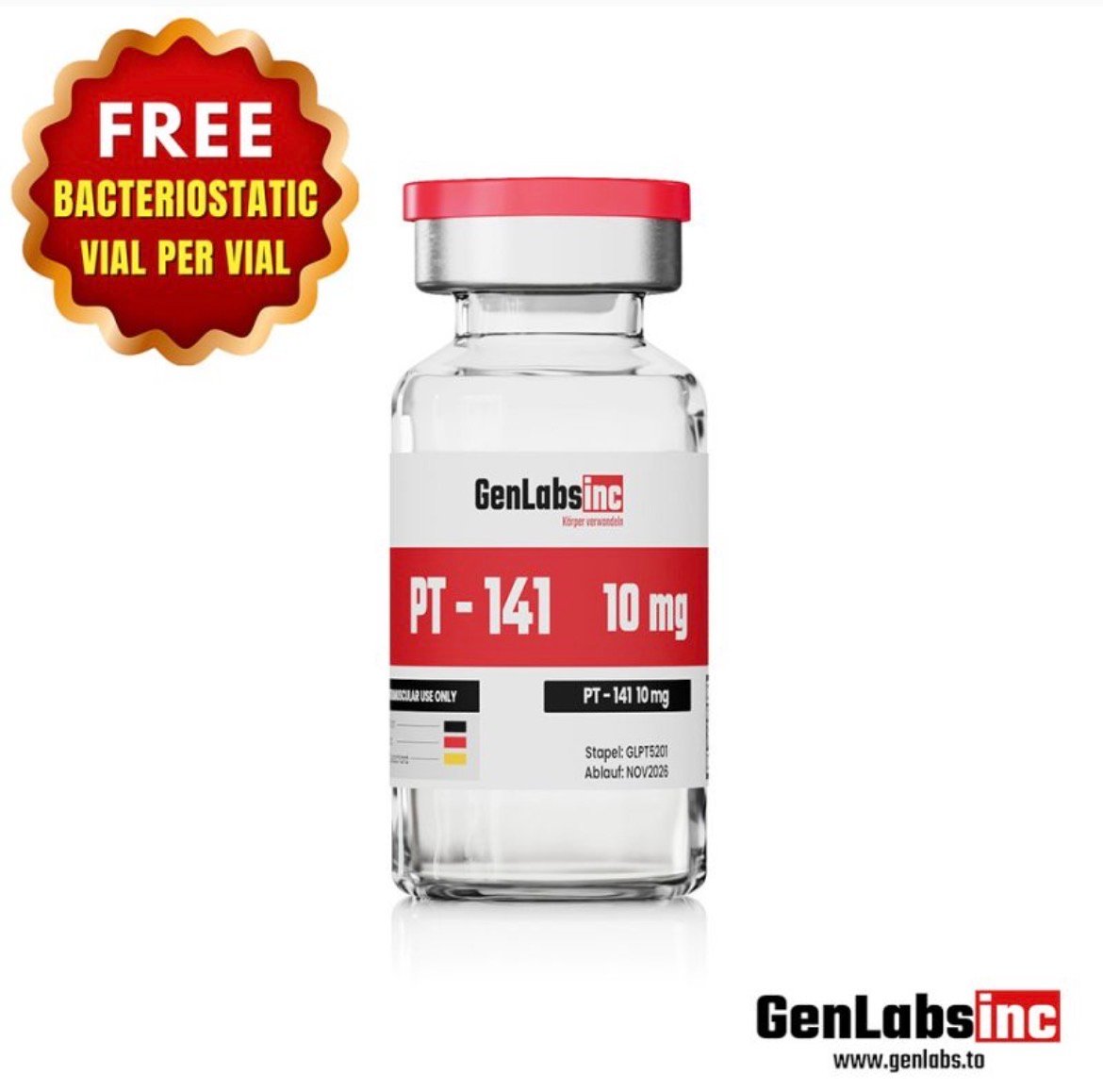 Pt – 141 – 10mg / Vial – (with Bacteriostatic Water) – Genlabs