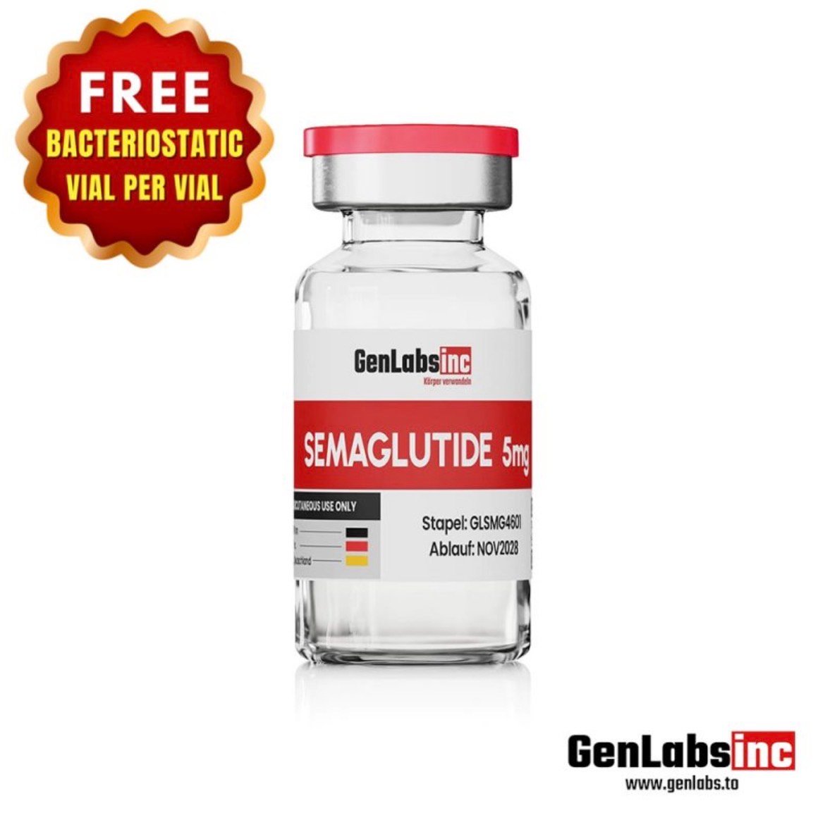 Semaglutide (ozempic) – 5mg Vial – (with Bacteriostatic Water) – Genlabs