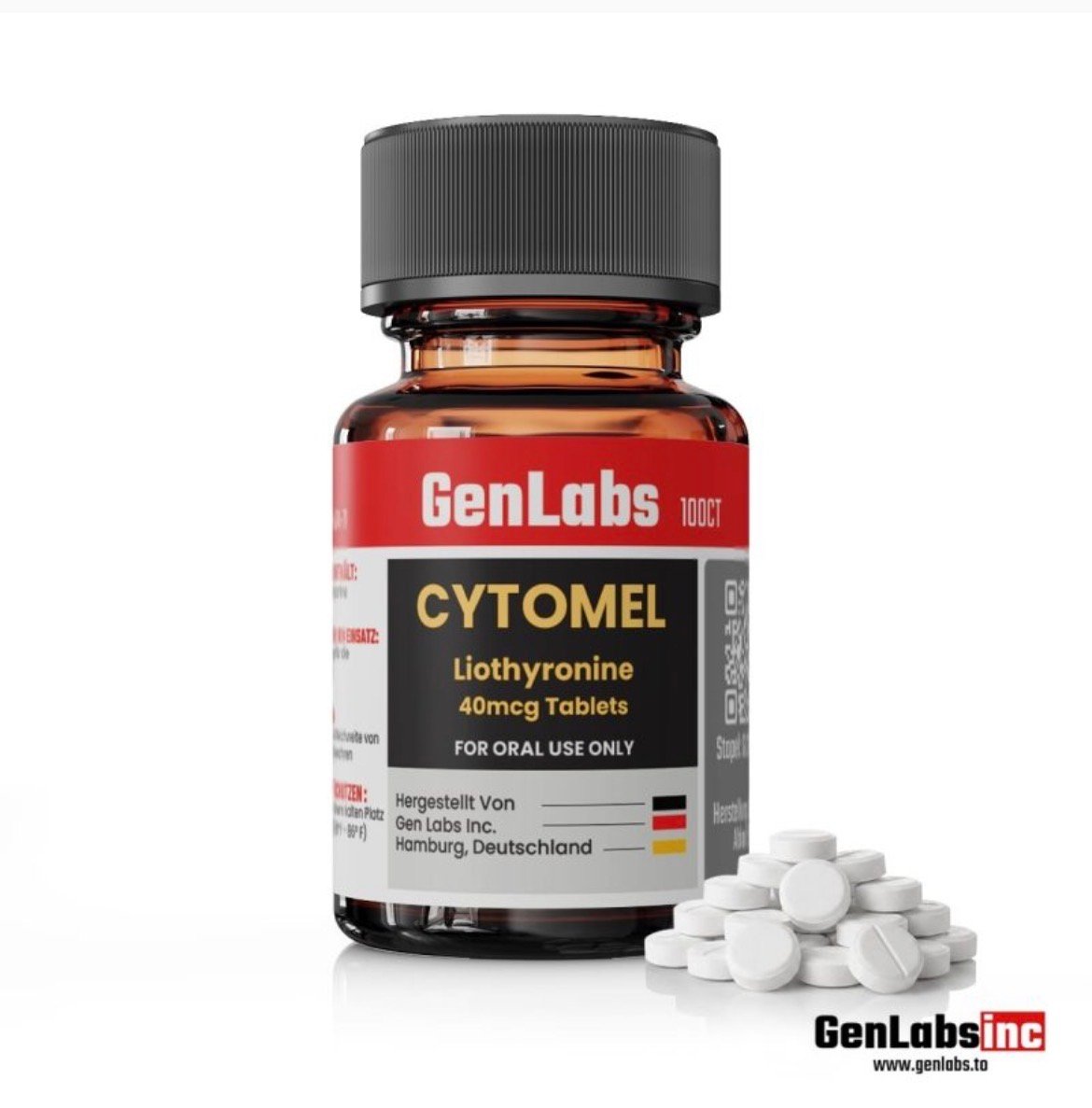 T3 Liothyronine (cytomel) 40 mcg – 100 Tablets – Genlabs