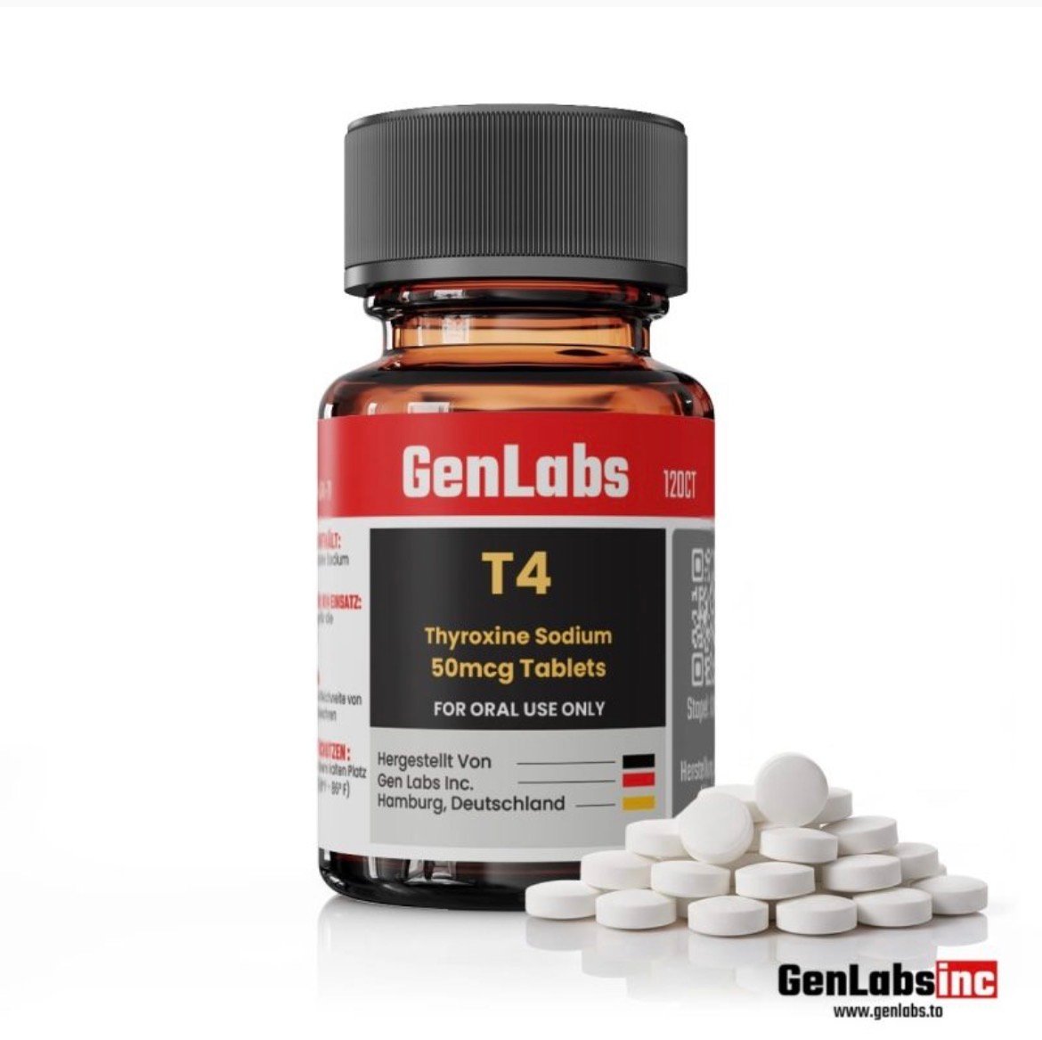 T4 (Thyroxine Sodium) 50 Mcg – (120 Tablets) – Genlabs